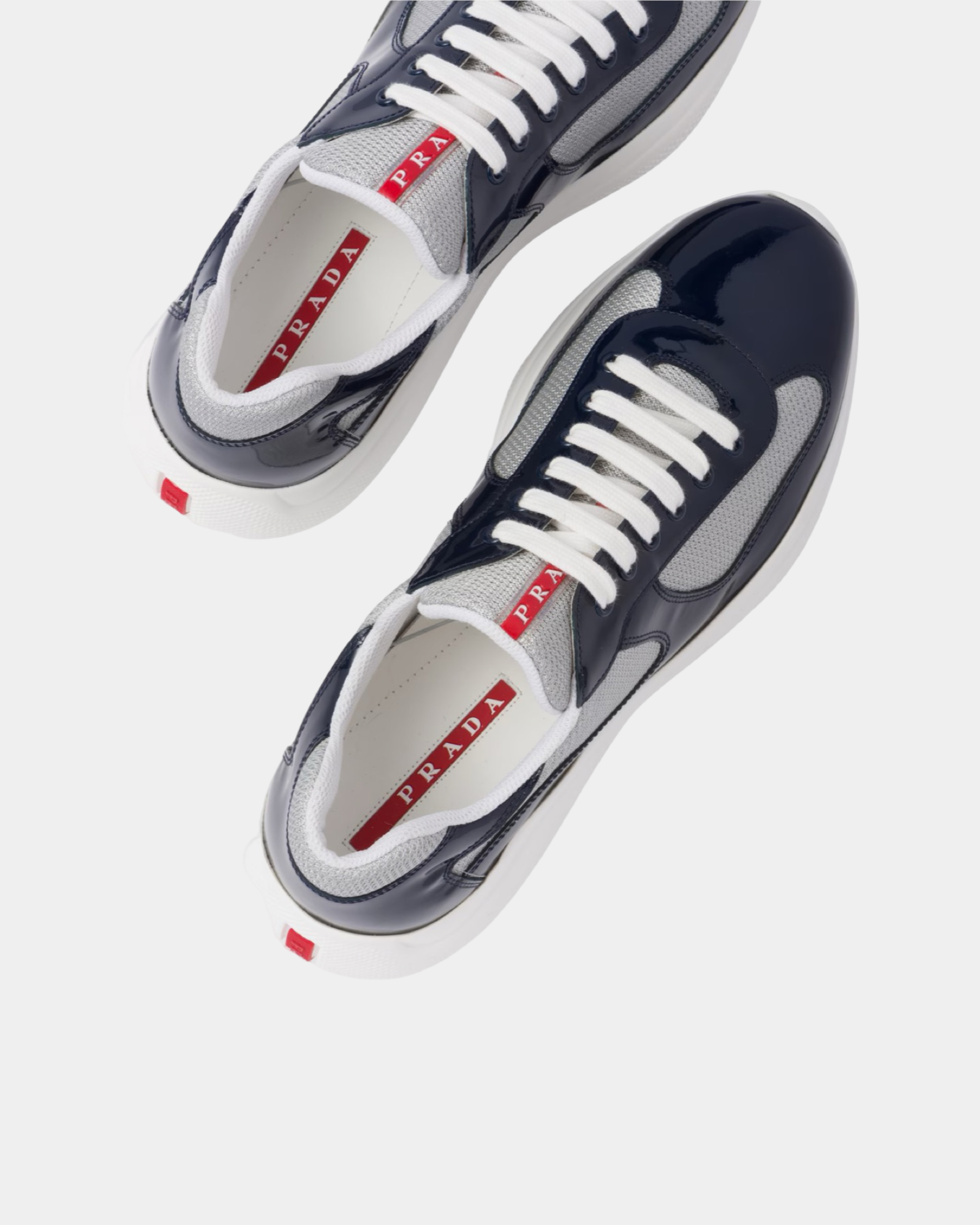 Patent Leather And Technical Fabric Prada America's Cup Sneaker - Creps City