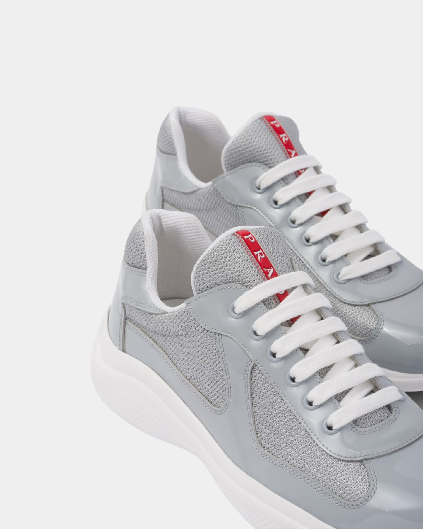 Patent Leather And Technical Fabric Prada America's Cup Sneaker - Creps City