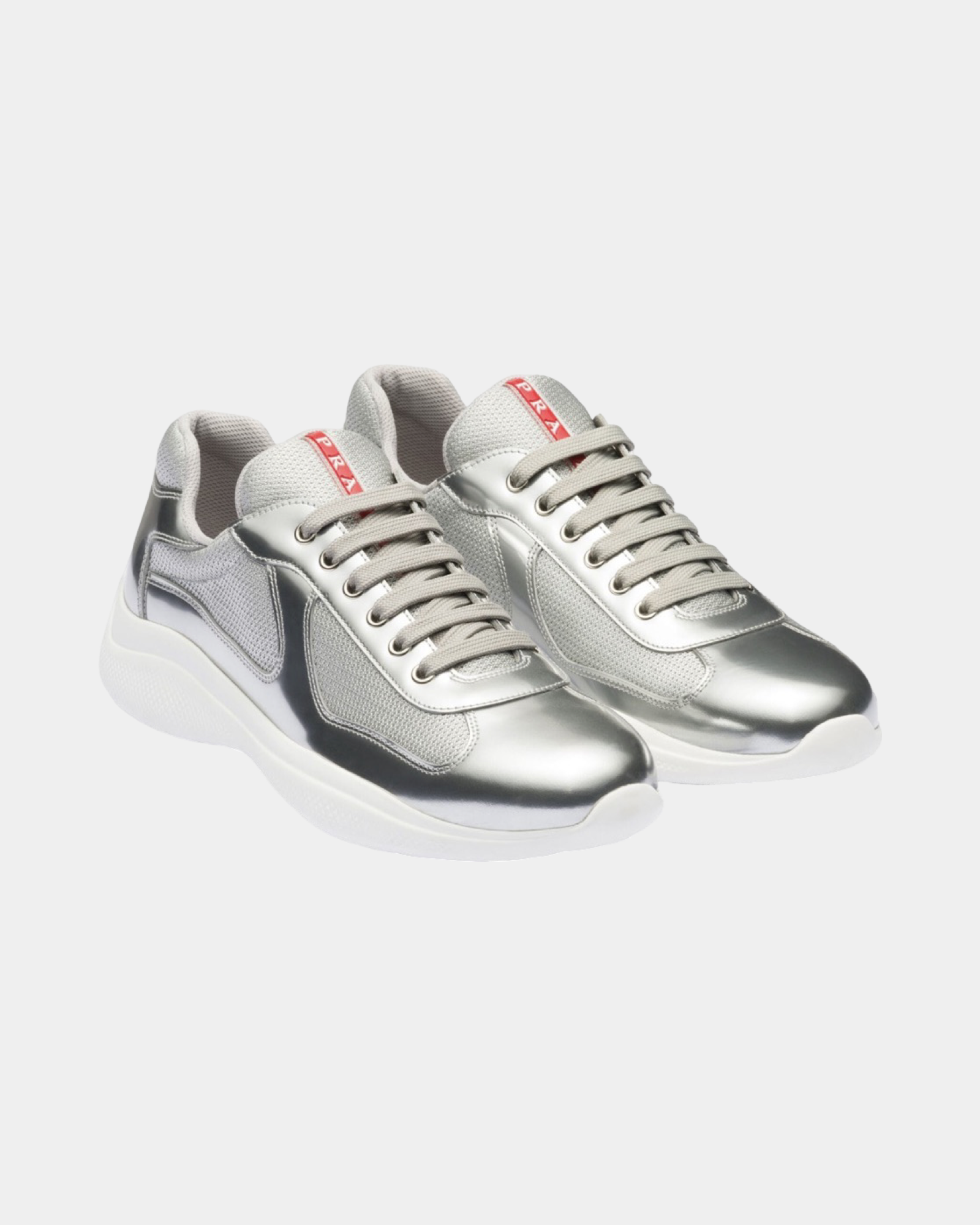 Patent Leather And Technical Fabric Prada America's Cup Sneaker - Creps City