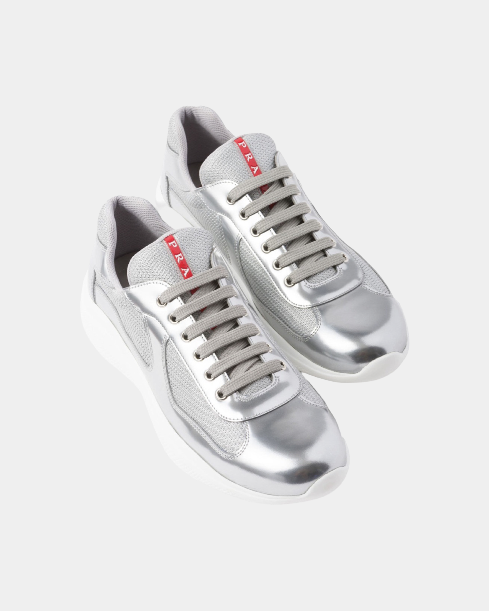 Patent Leather And Technical Fabric Prada America's Cup Sneaker - Creps City