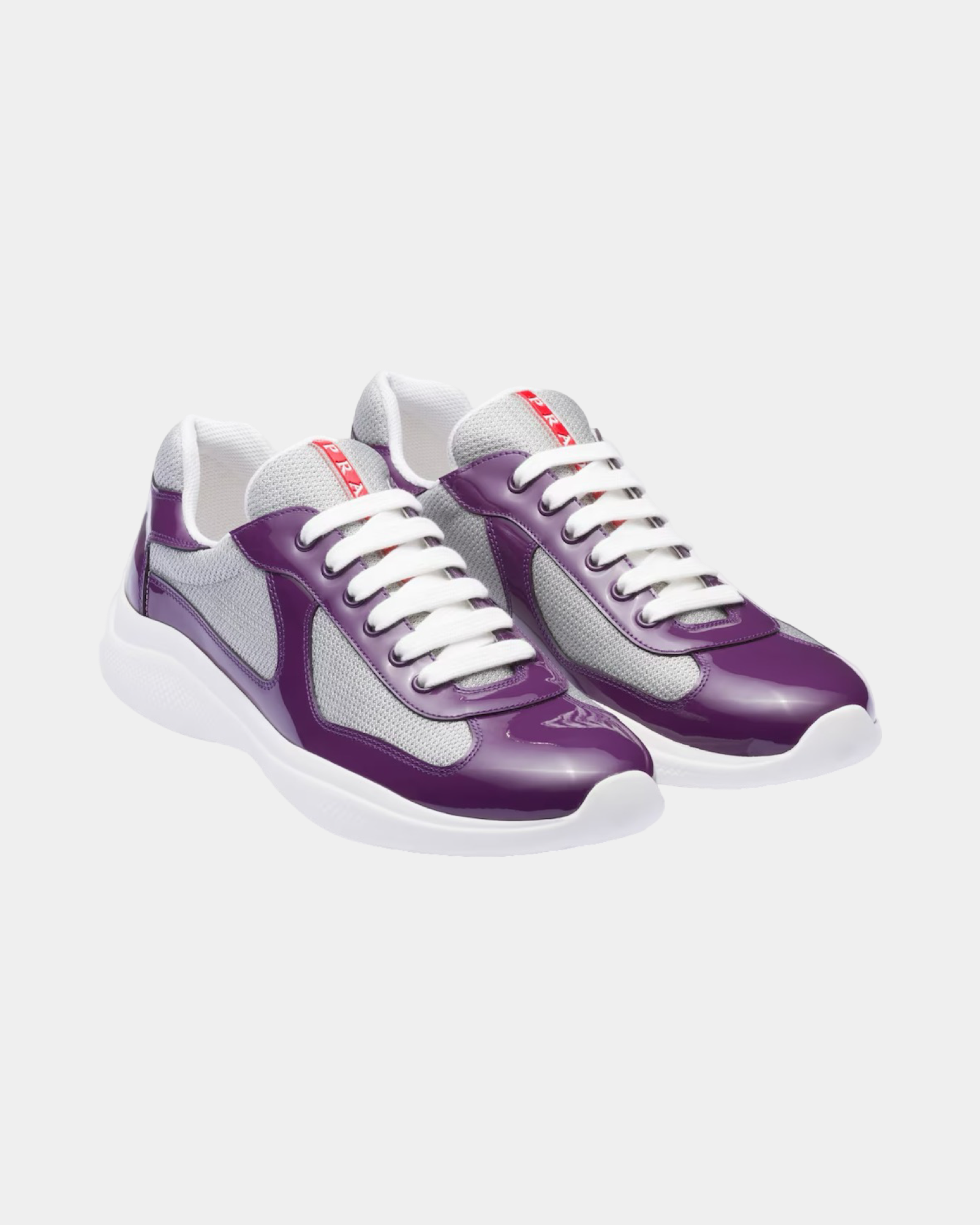 Patent Leather And Technical Fabric Prada America's Cup Sneaker - Creps City