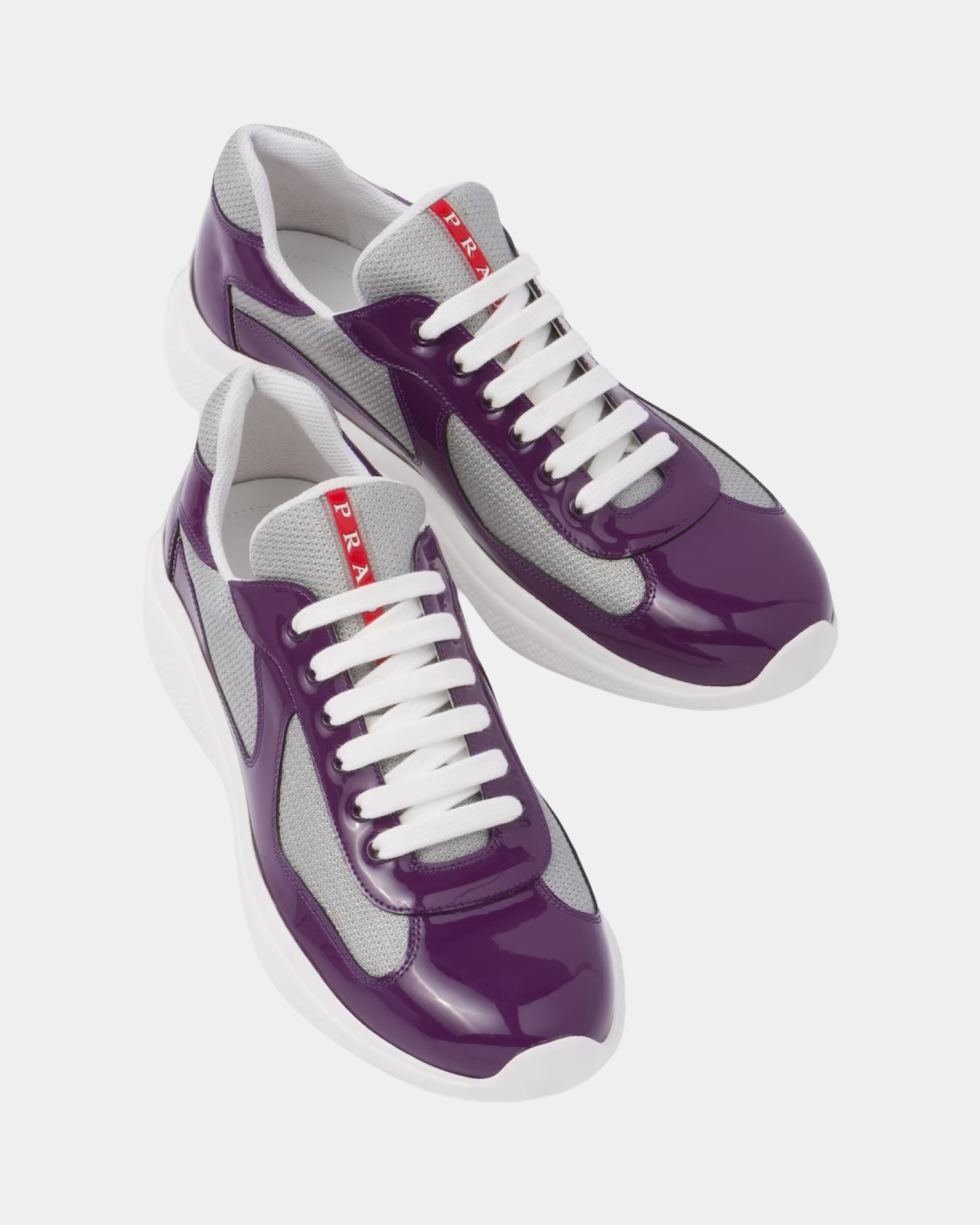 Patent Leather And Technical Fabric Prada America's Cup Sneaker - Creps City