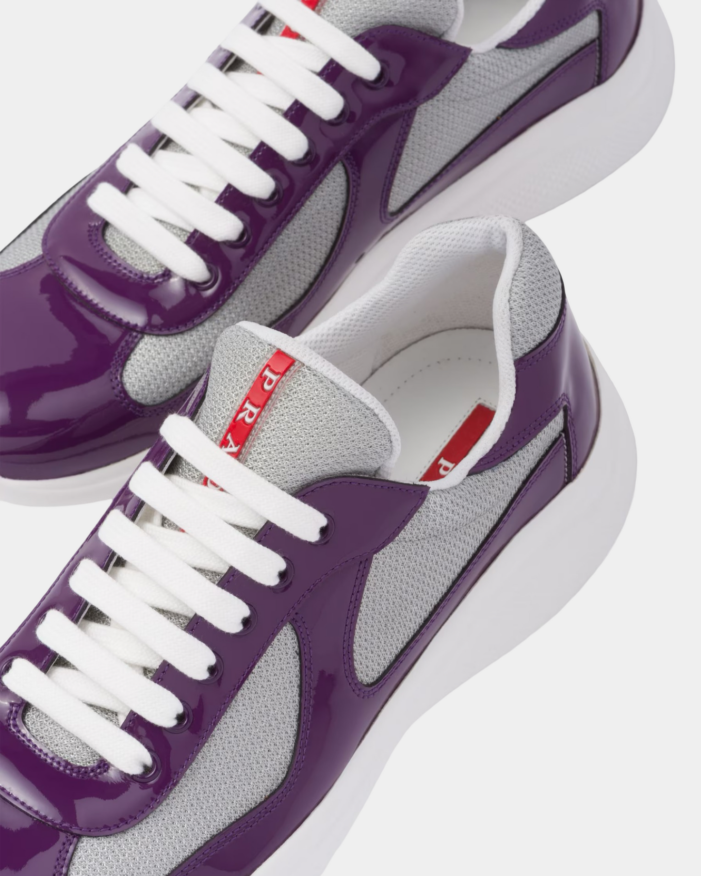 Patent Leather And Technical Fabric Prada America's Cup Sneaker - Creps City