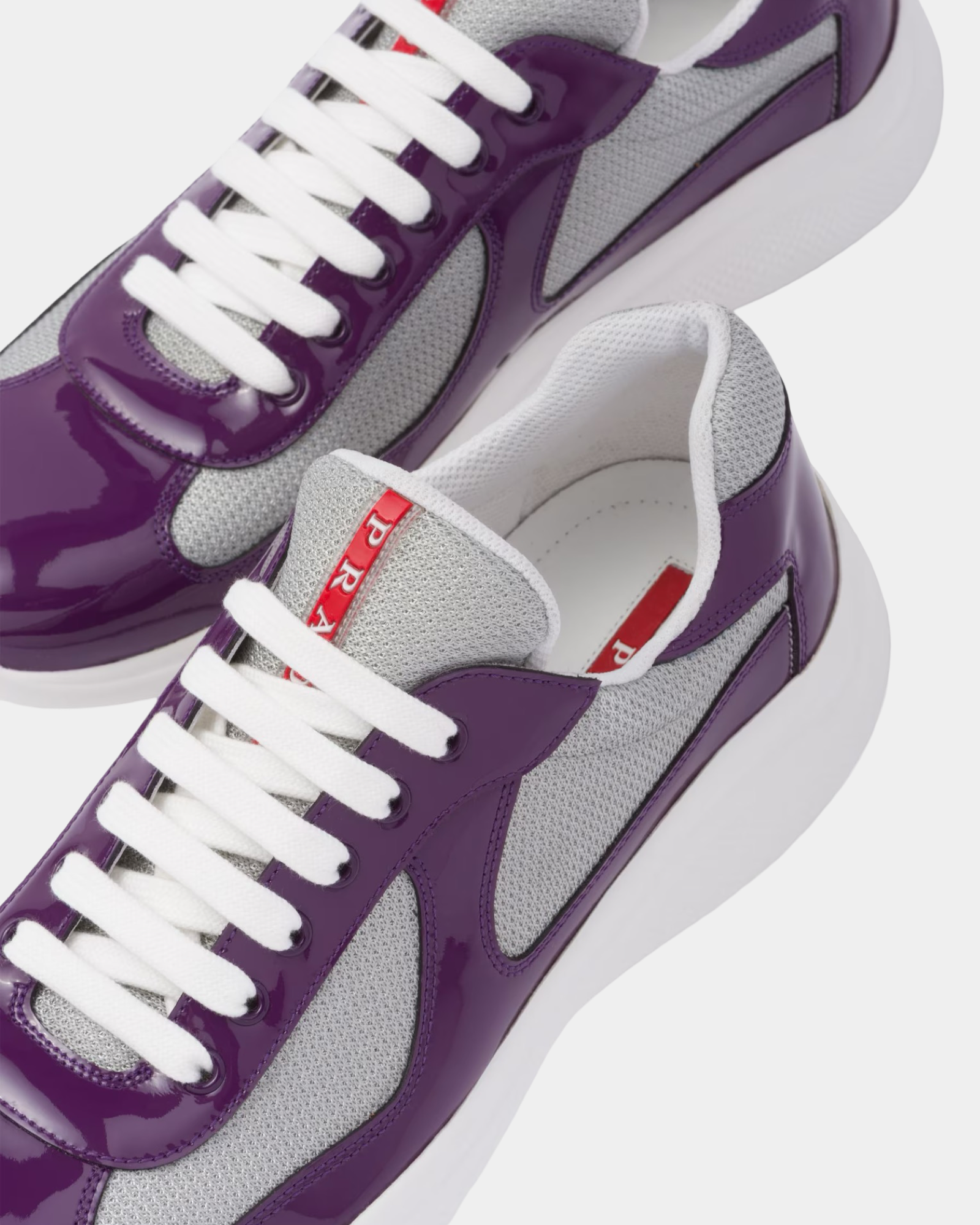 Patent Leather And Technical Fabric Prada America's Cup Sneaker - Creps City