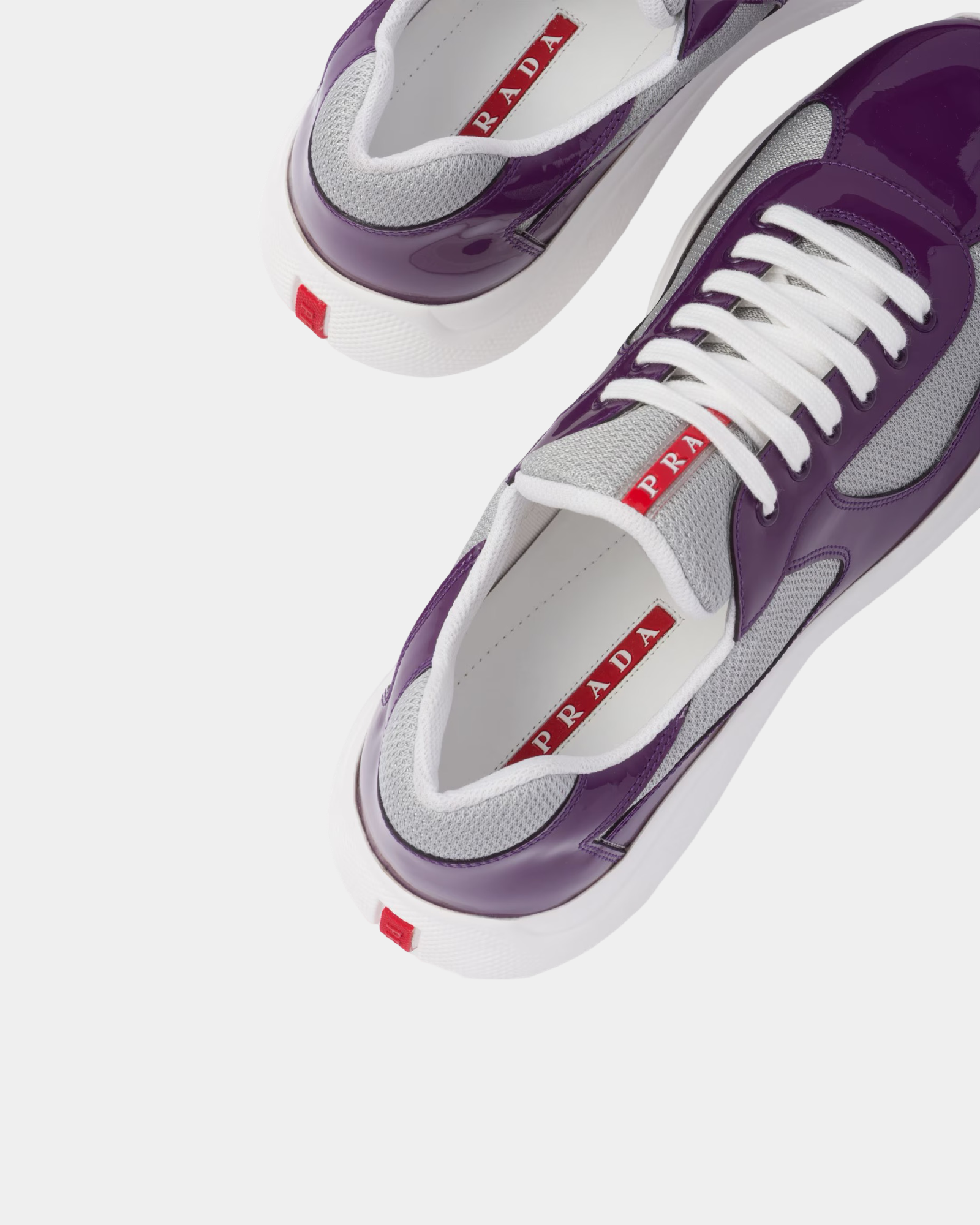 Patent Leather And Technical Fabric Prada America's Cup Sneaker - Creps City