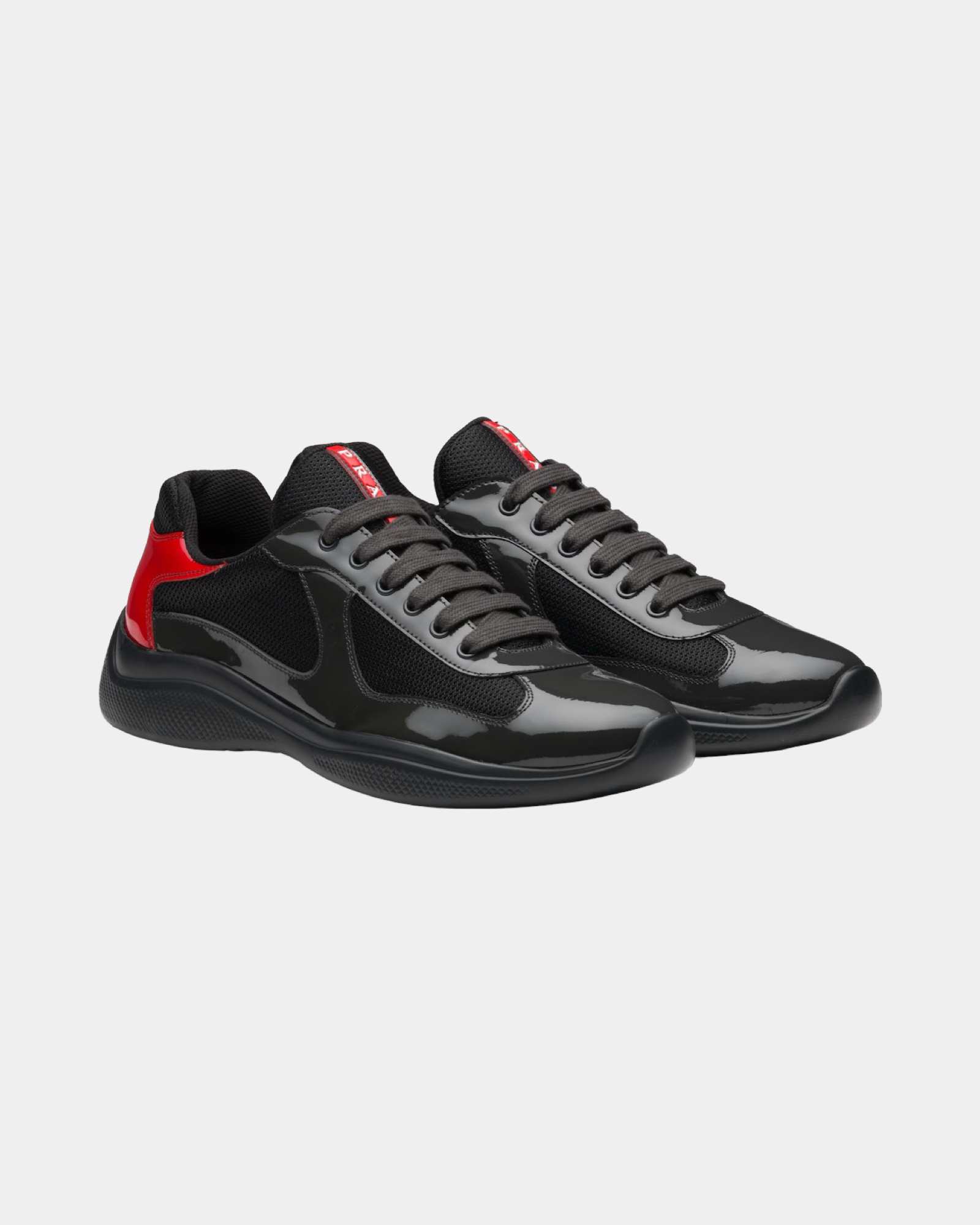 Patent Leather And Technical Fabric Prada America's Cup Sneaker - Creps City