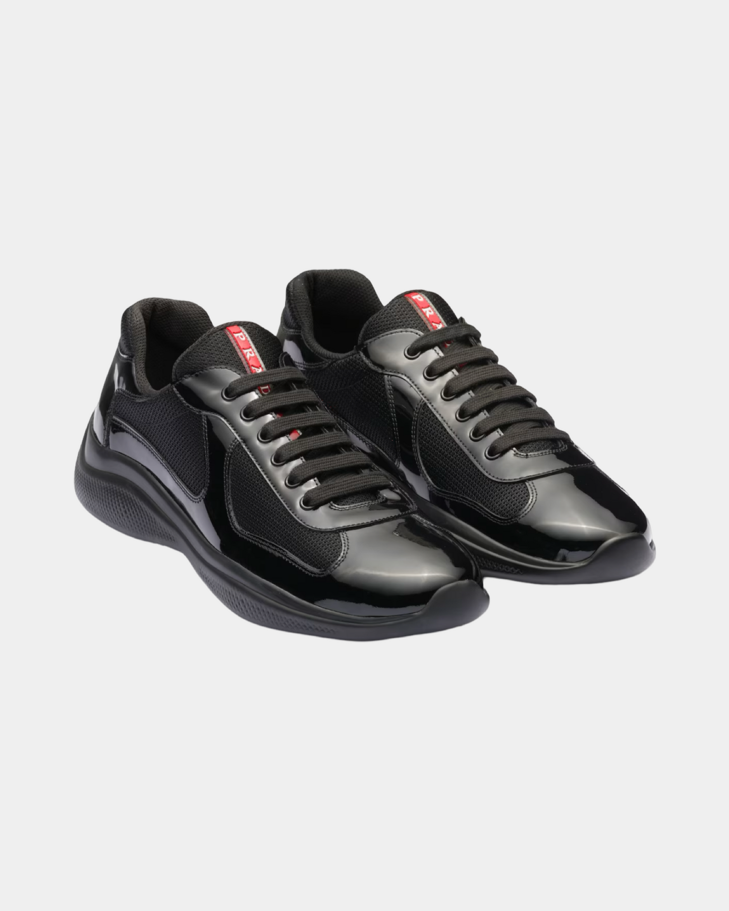 Patent Leather And Technical Fabric Prada America's Cup Sneaker - Creps City