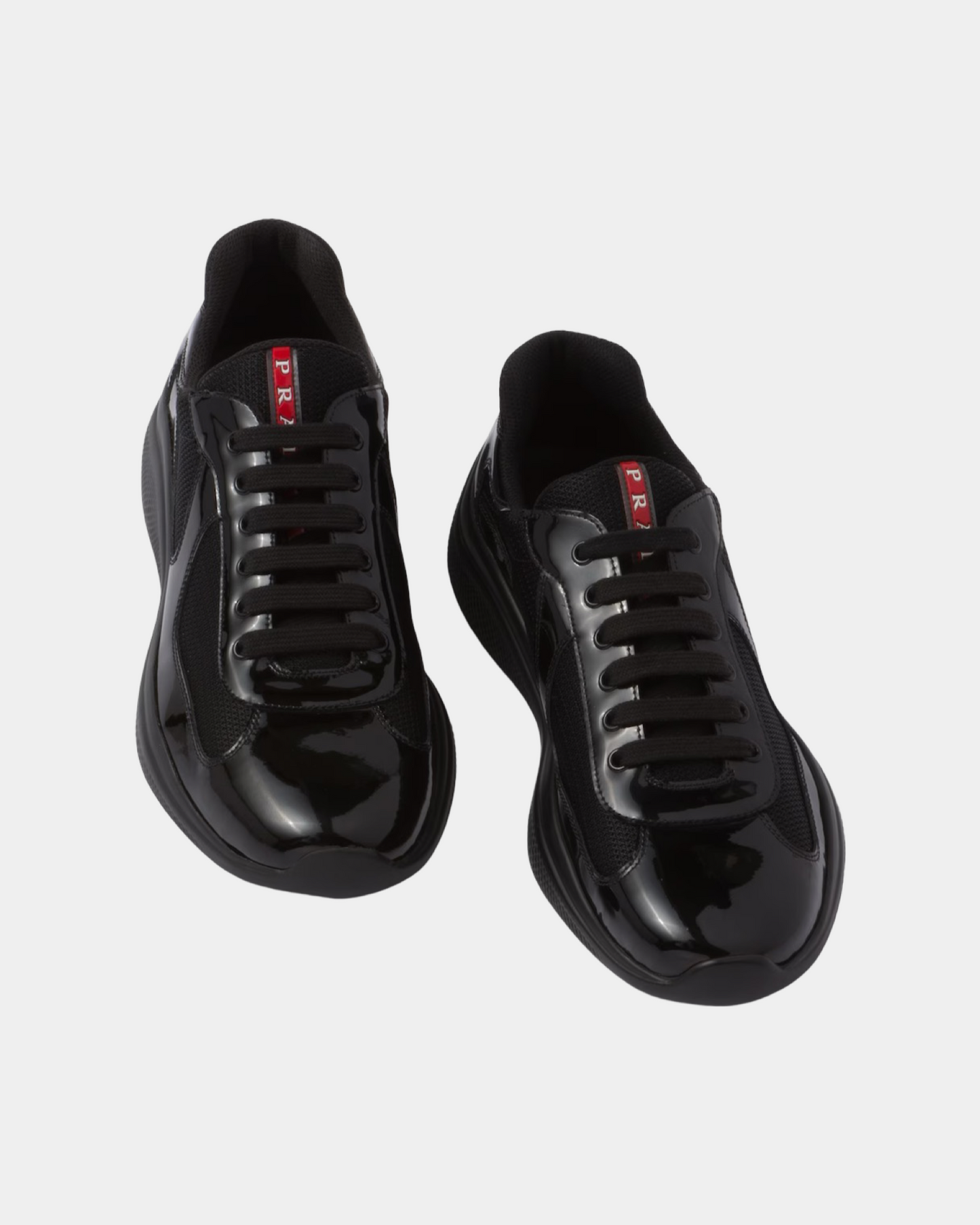 Patent Leather And Technical Fabric Prada America's Cup Sneaker - Creps City