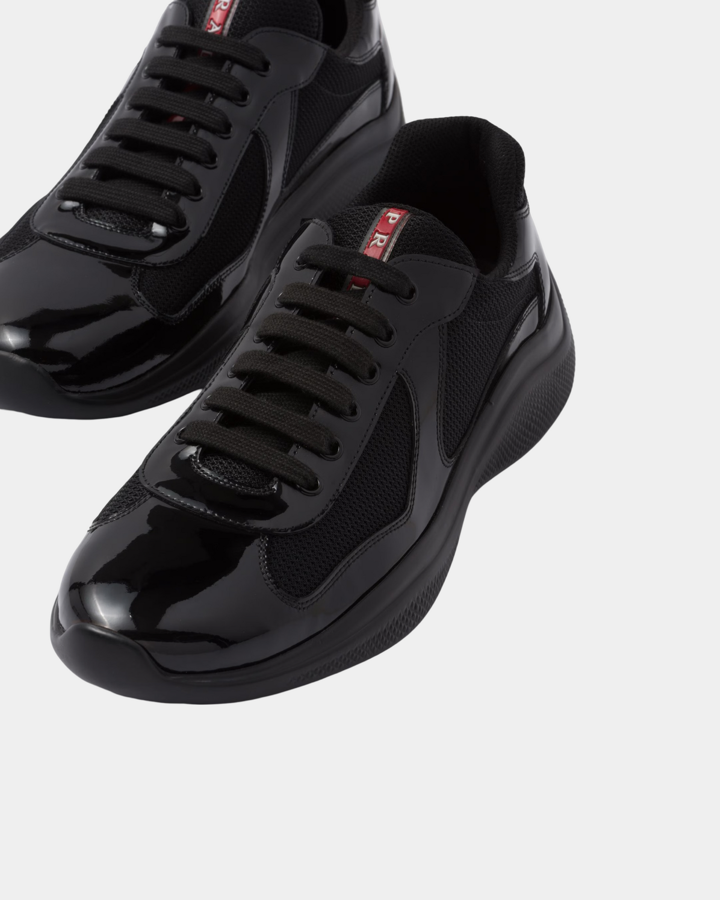 Patent Leather And Technical Fabric Prada America's Cup Sneaker - Creps City