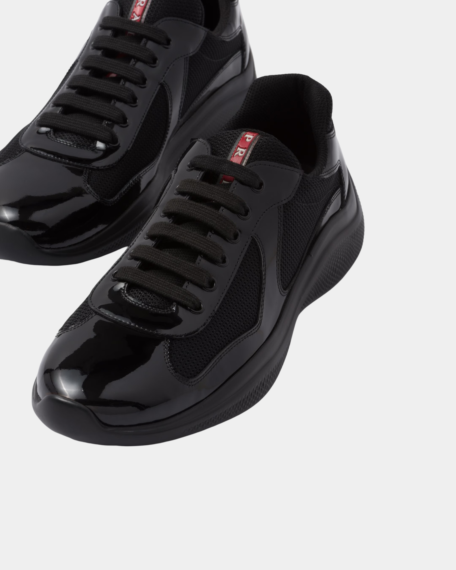 Patent Leather And Technical Fabric Prada America's Cup Sneaker - Creps City