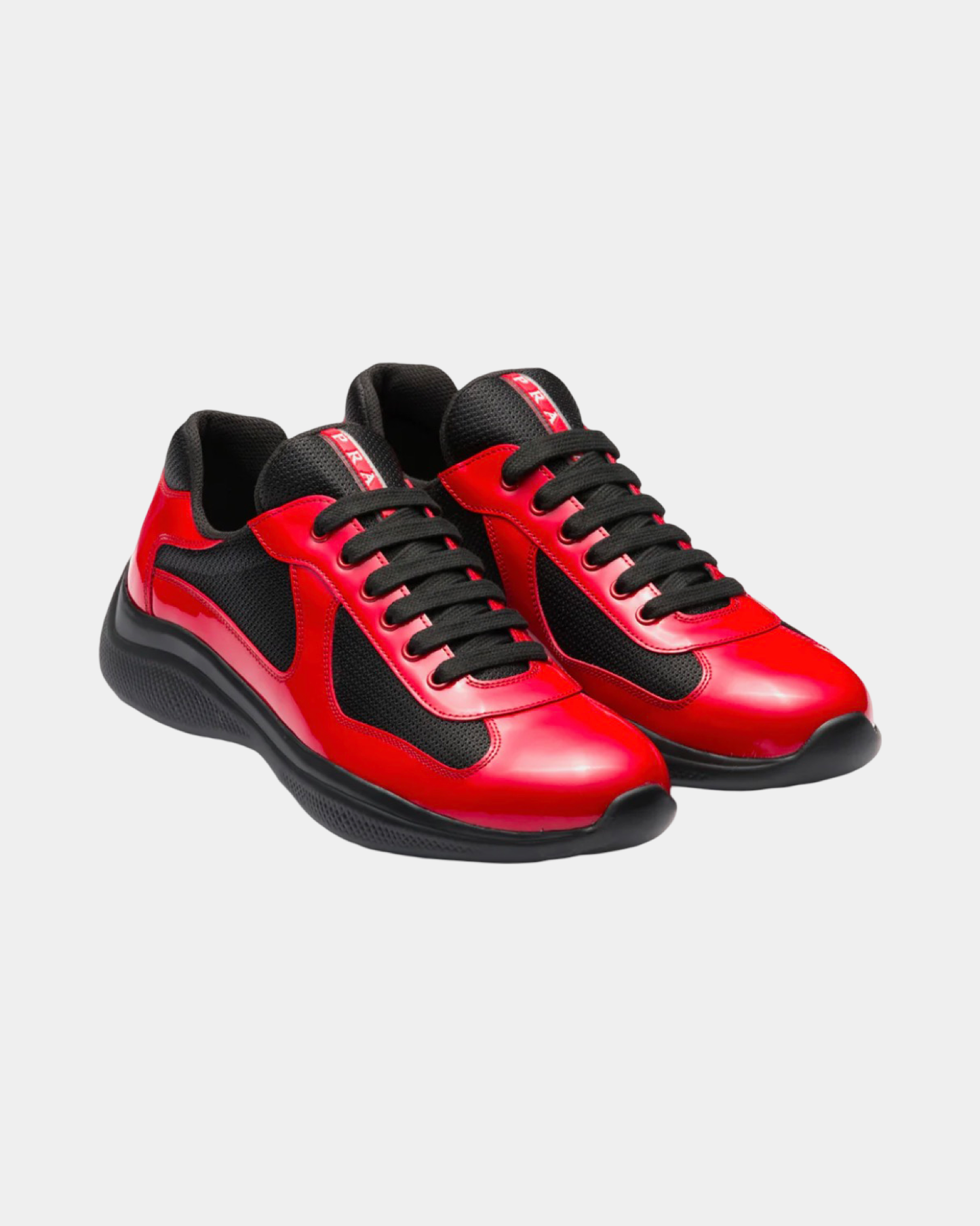 Patent Leather And Technical Fabric Prada America's Cup Sneaker - Creps City