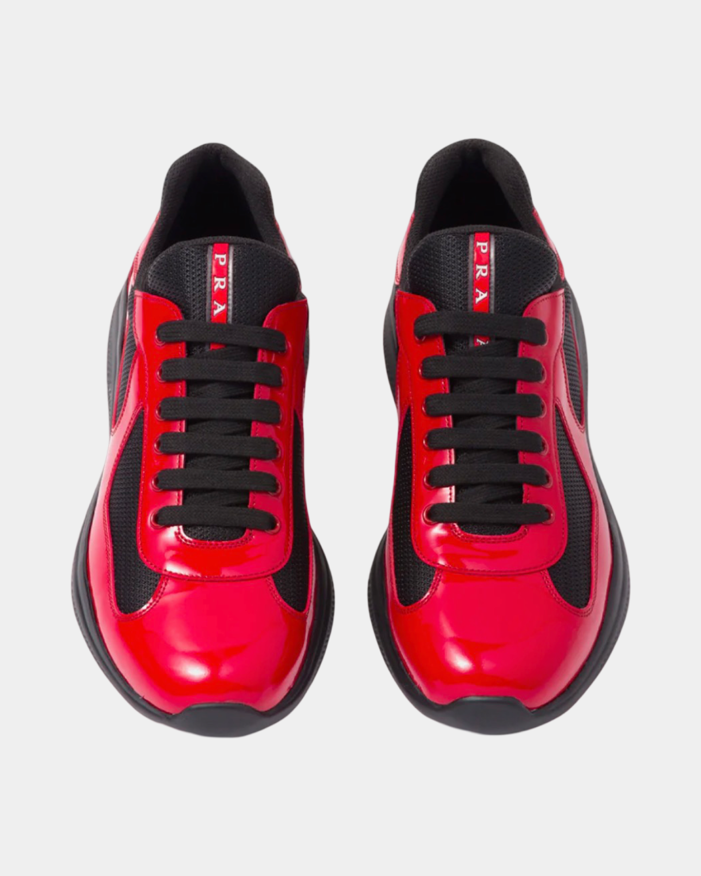 Patent Leather And Technical Fabric Prada America's Cup Sneaker - Creps City