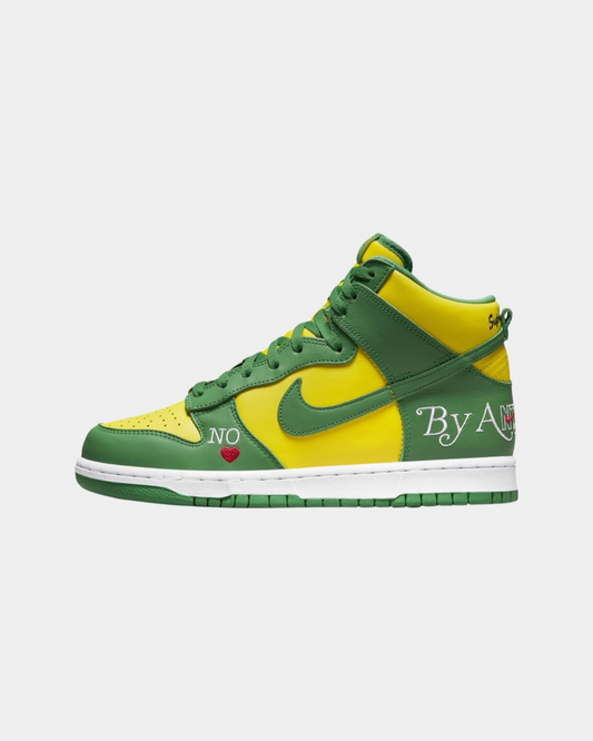 Supreme x Nike Dunk High SB 'By Any Means - Brazil' - Creps City