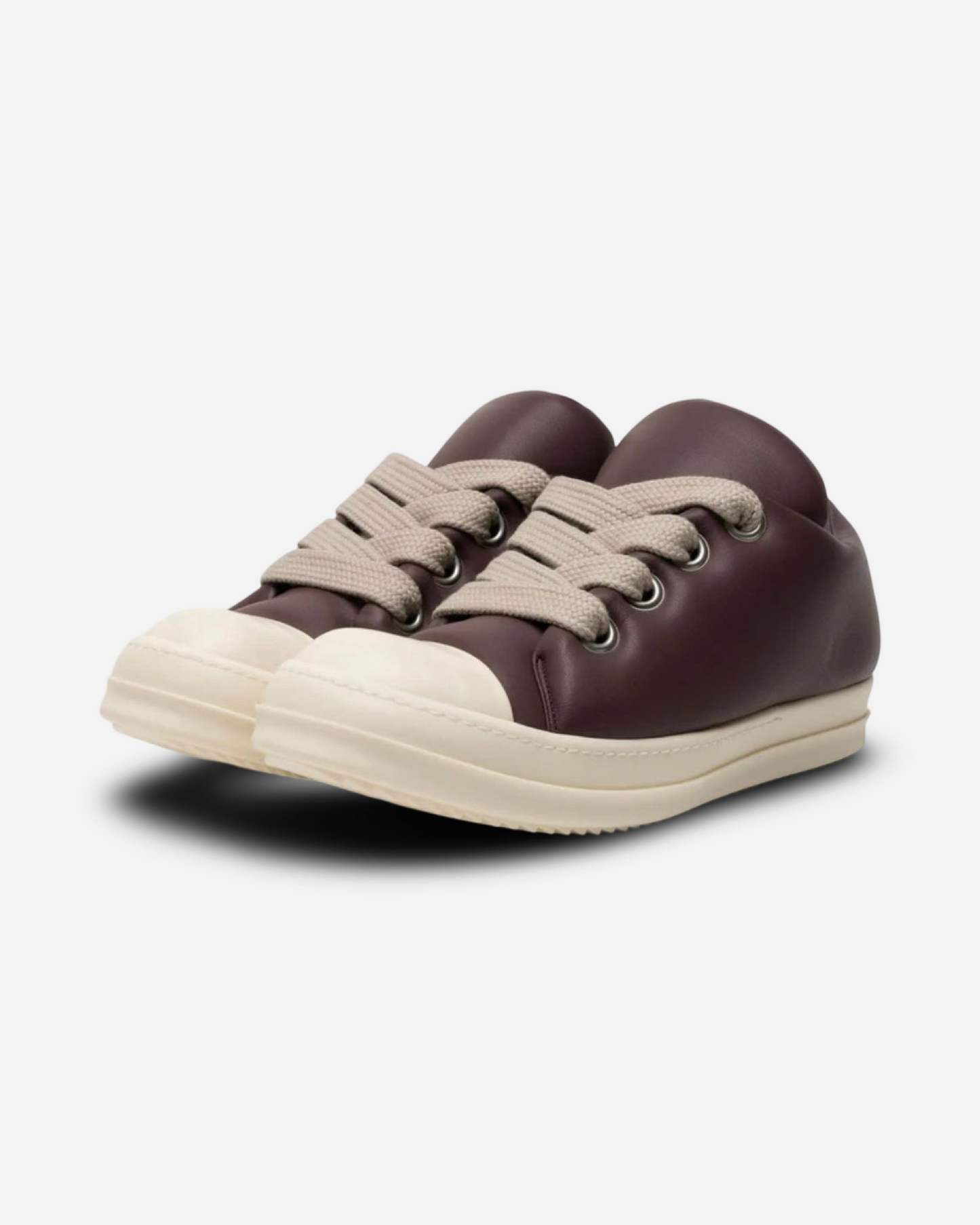 Rick Owens JumboLaced Padded Ramones Low Top Leather Sneakers 'Amethyst/Milk'