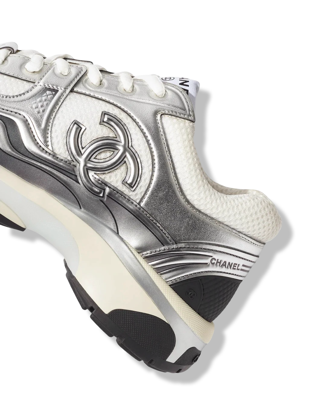 Chanel CC Logo Sneaker 'White Silver'