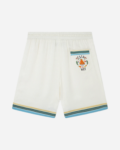 Casablanca Way Silk Shorts 'White'