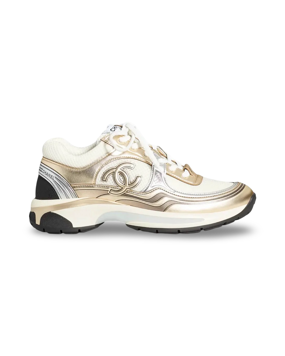 Chanel CC Logo Sneaker 'Gold Silver'