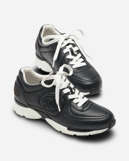 Chanel CC Logo Sneaker 'Calfskin Dark Grey'