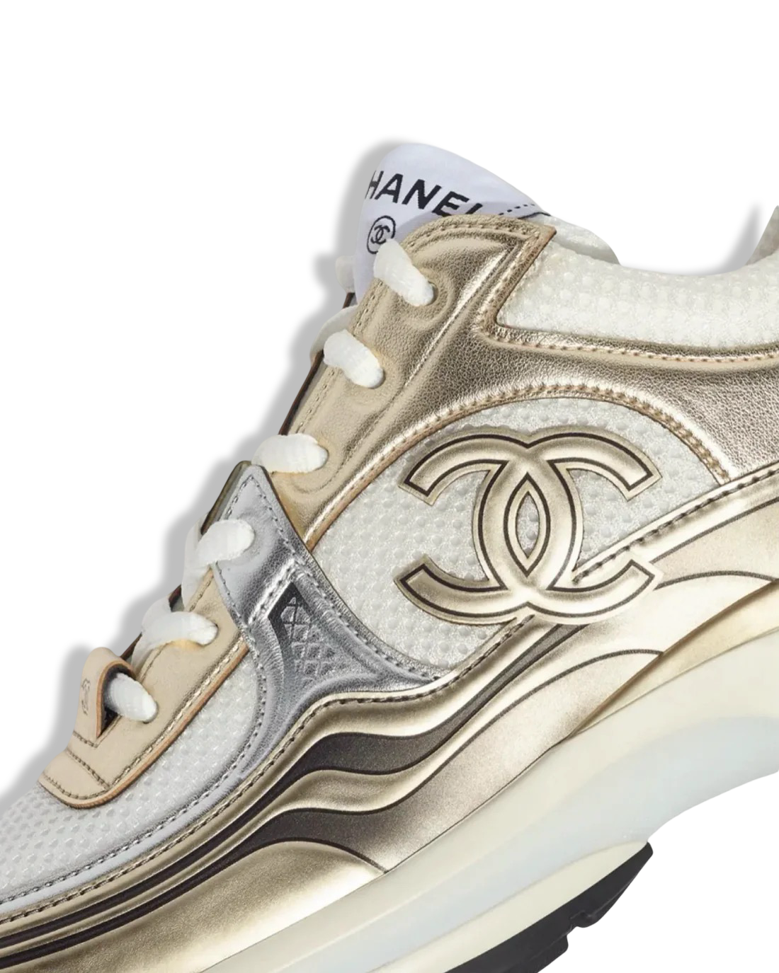 Chanel CC Logo Sneaker 'Gold Silver'