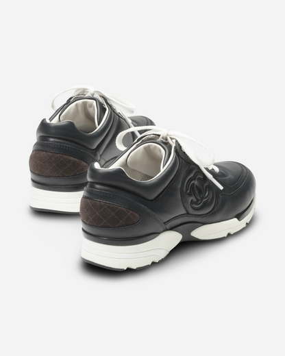 Chanel CC Logo Sneaker 'Calfskin Dark Grey'