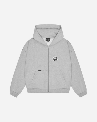 Broken Planet Sun Zip-Up Hoodie 'Heather Grey'