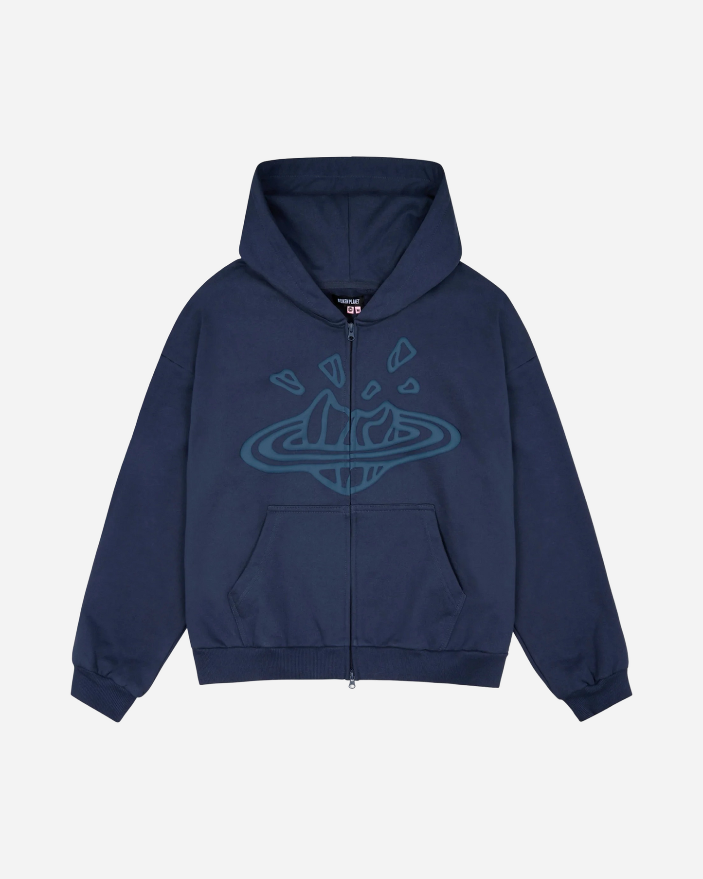 Broken Planet Zip-Up Hoodie 'Deep Navy'