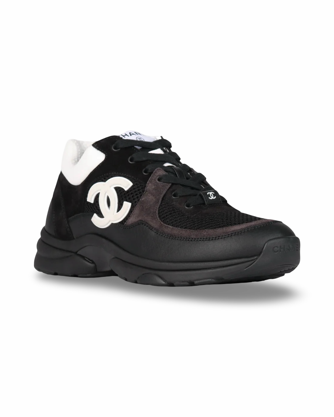 Chanel CC Logo Sneaker 'Black White'