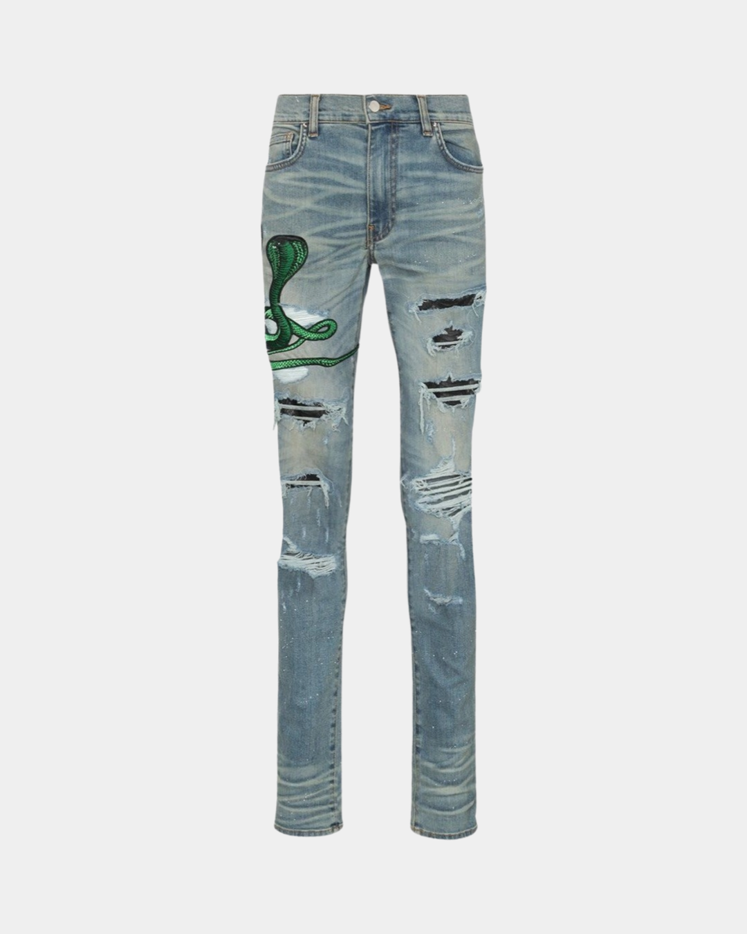 AMIRI Snake Patch Embroidered Jeans - Creps City