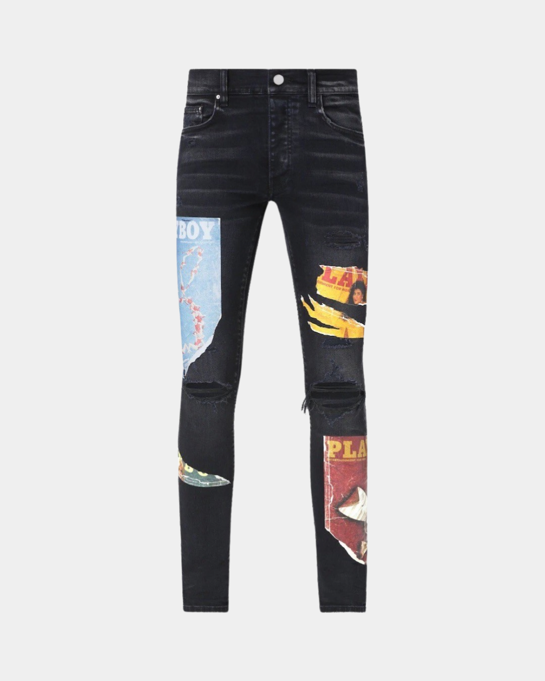 Amiri Denim Playboy Magazine Jeans Black - Creps City