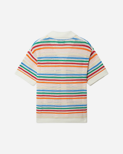 Casablanca Rainbow Striped Crochet Shirt - Creps City