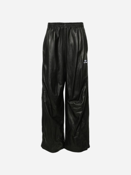 Balenciaga 3B Sports Icon Leather Track Pants 'Black'