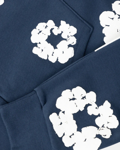 Denim Tears The Cotton Wreath Hoodie 'Navy' - Creps City