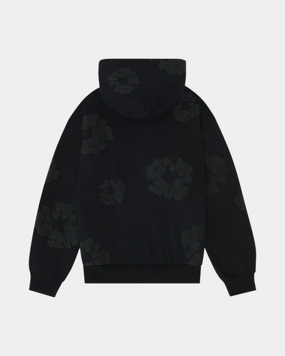 Denim Tears The Cotton Wreath Hoodie Navy 'Triple Black' - Creps City