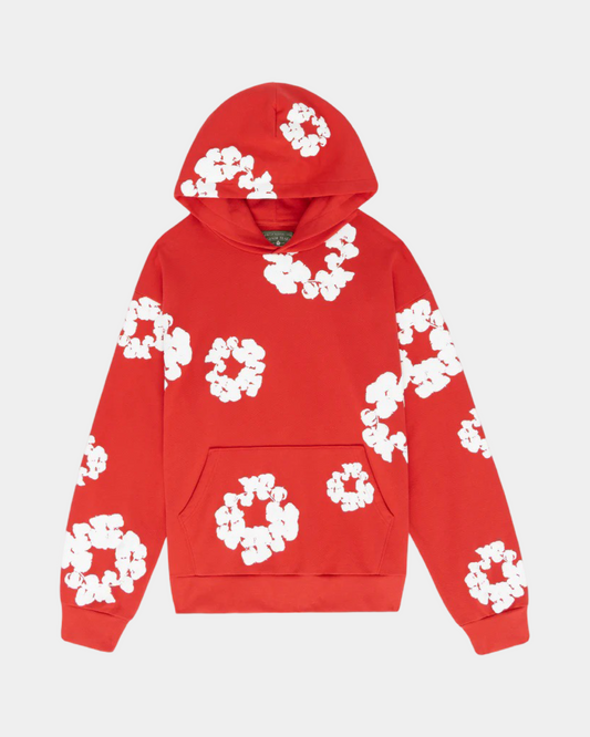 Denim Tears The Cotton Wreath Hoodie 'Red' - Creps City