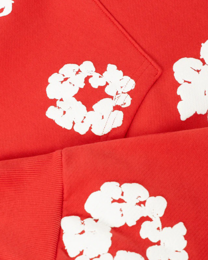 Denim Tears The Cotton Wreath Hoodie 'Red' - Creps City