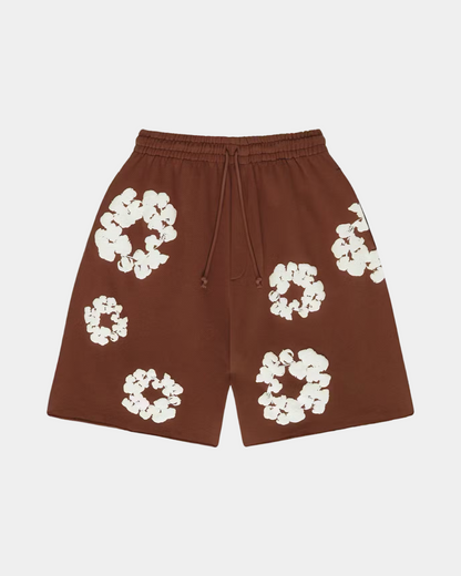 Denim Tears The Cotton Wreath Shorts 'Brown' - Creps City