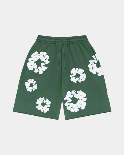 Denim Tears The Cotton Wreath Shorts 'Green' - Creps City