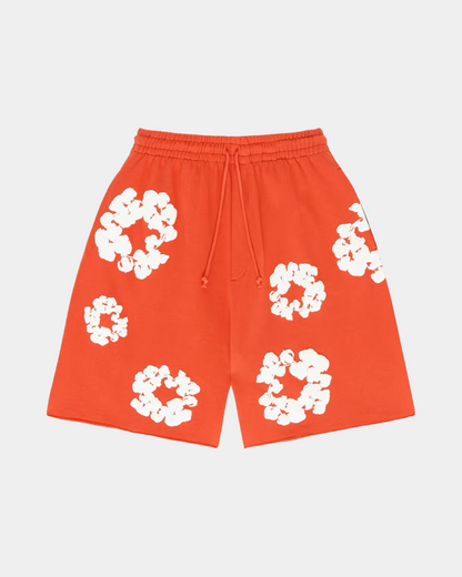Denim Tears The Cotton Wreath Shorts 'Orange' - Creps City