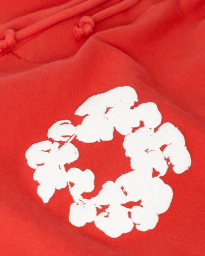 Denim Tears The Cotton Wreath Shorts 'Red' - Creps City