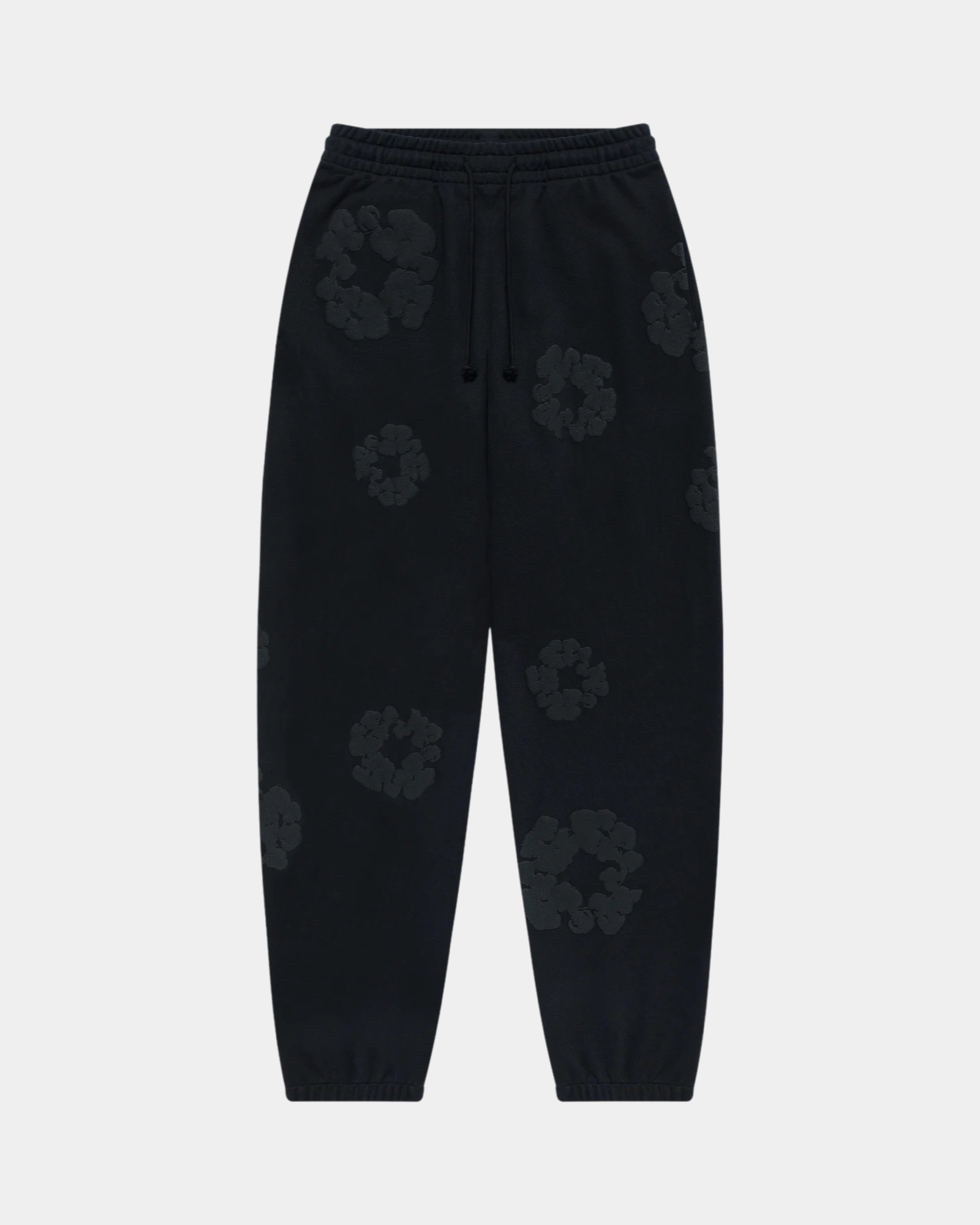 Denim Tears The Cotton Wreath Sweatpants 'Black Monochrome' - Creps City