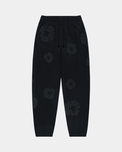 Denim Tears The Cotton Wreath Sweatpants 'Black Monochrome' - Creps City