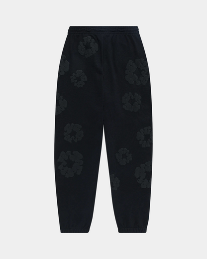 Denim Tears The Cotton Wreath Sweatpants 'Black Monochrome' - Creps City