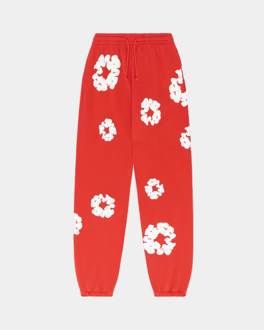 Denim Tears The Cotton Wreath Sweatpants 'Red' - Creps City