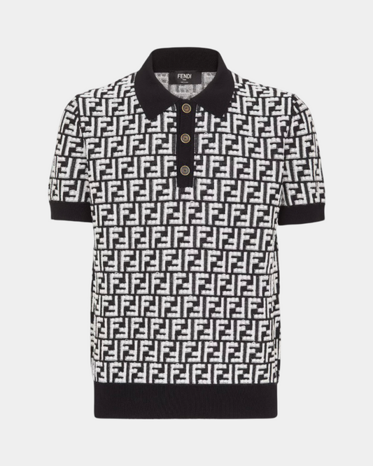 Fendi FF Black Wool Polo Shirt - Creps City