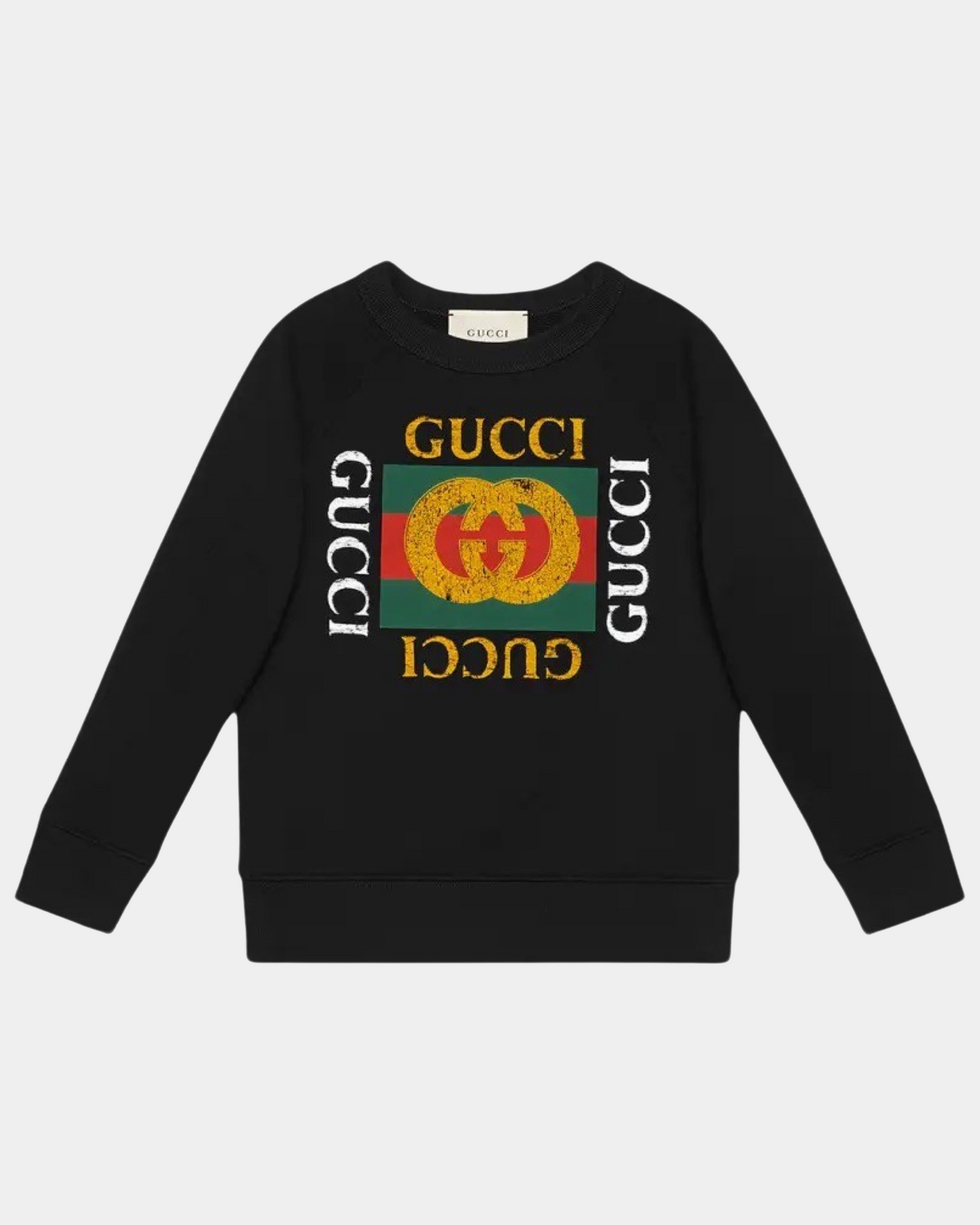 Gucci Crew Nick Logo Sweatshirt Black - Creps City