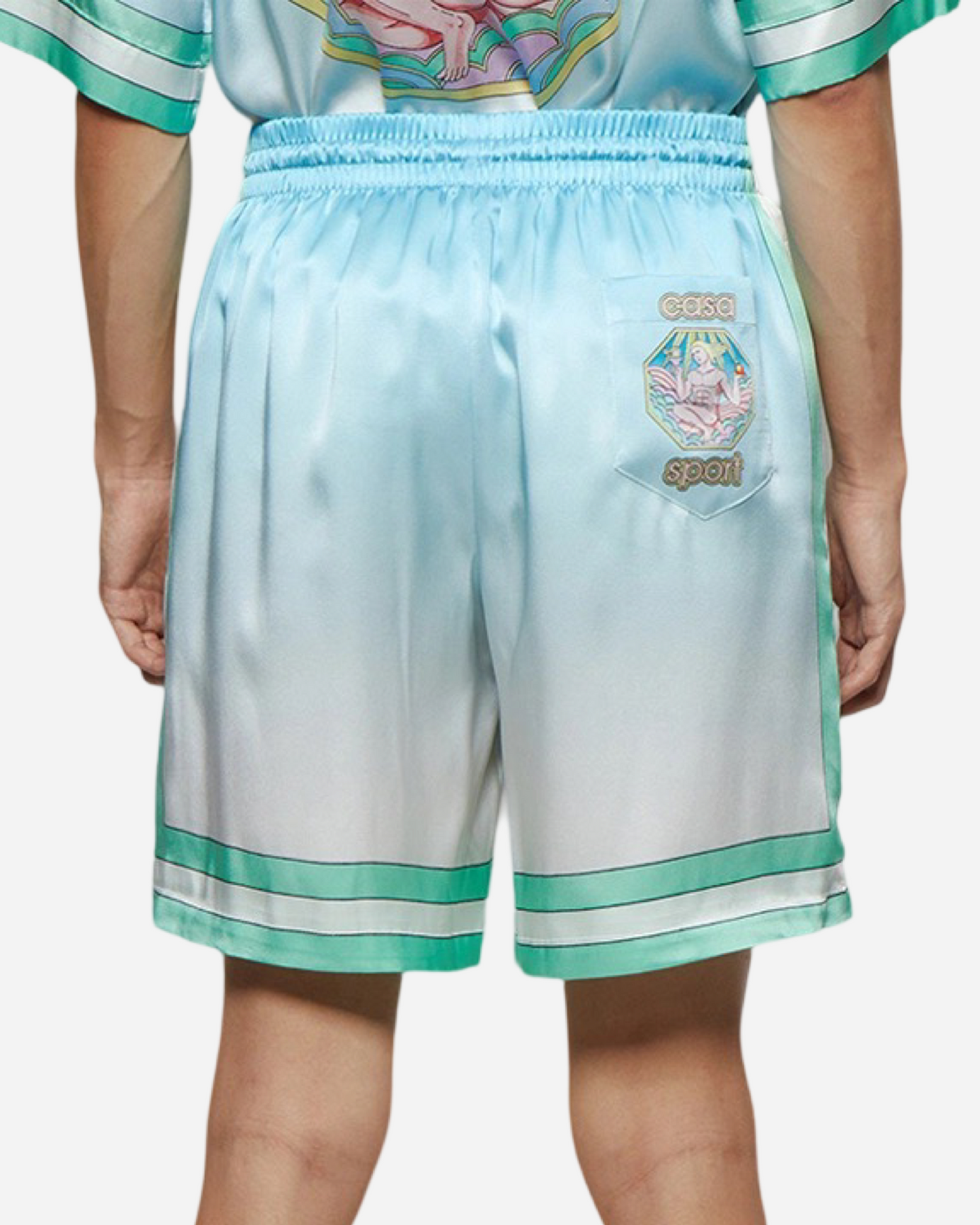 Casablanca Drawstring Silk Shorts Casa Sport