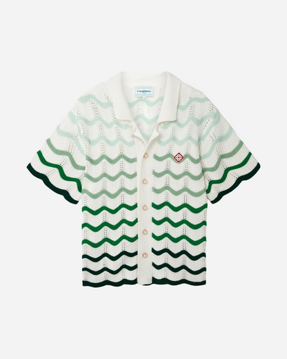 Casablanca Wavy Gradient Crochet Shirt