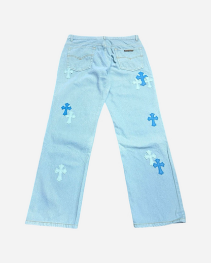 Chrome Hearts x Drake Levi's Cross Patch Denim (Miami Exclusive) 'Washed Blue'