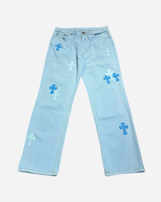 Chrome Hearts x Drake Levi's Cross Patch Denim (Miami Exclusive) 'Washed Blue'