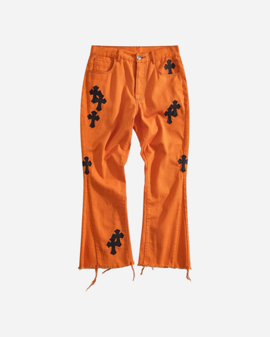 Chrome Hearts Levi's Art Basel Orange Cross Patch Flare Denim (2018)